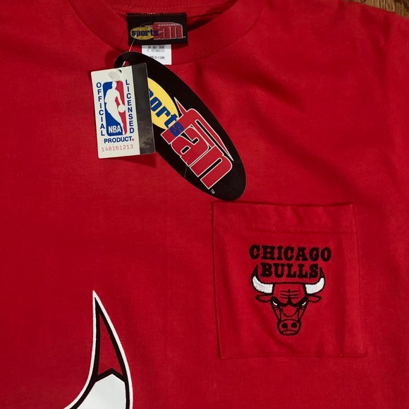 Vintage Sports Fan Chicago Bulls Double Sided Pocket T Shirt (Size M) NWT - Picture 3 of 3